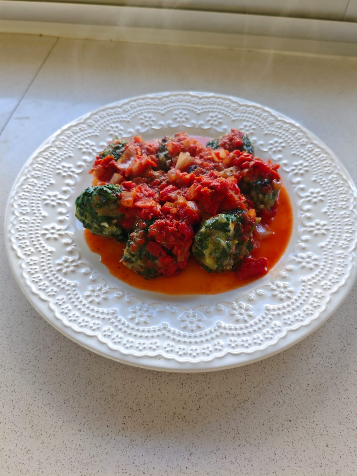 Malfatis Low carb con salsa